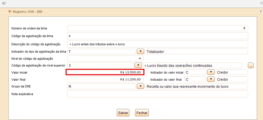 Ajuste manual do campo no PVA
