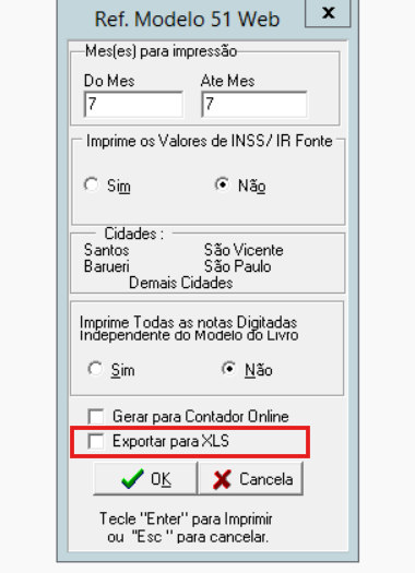 Botões OK e Cancela