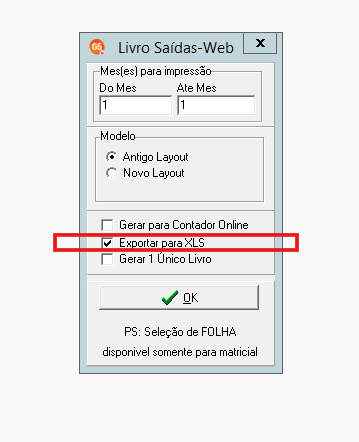 Exportar para XLS