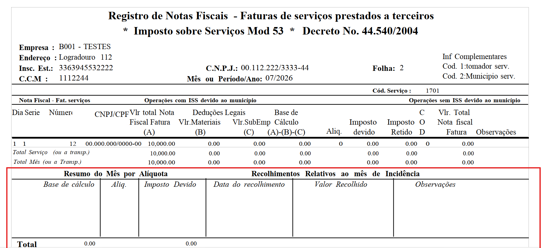 Recolhimentos Relativos ao Mês de Incidência