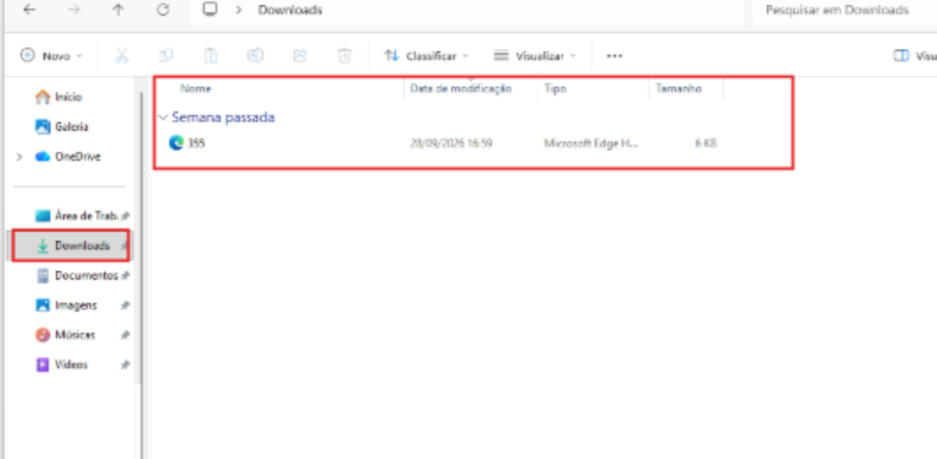 Arquivo de NFS-e localizado no computador local para cópia.