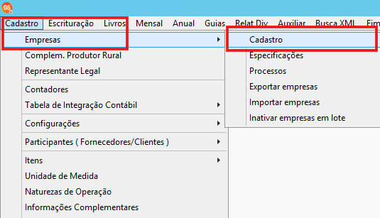 Tela de cadastro de empresas no G5