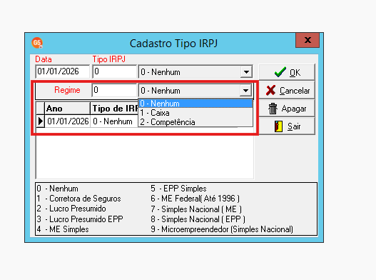 Seleção do regime de apuração