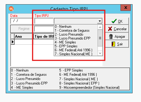 Seleção do enquadramento tributário