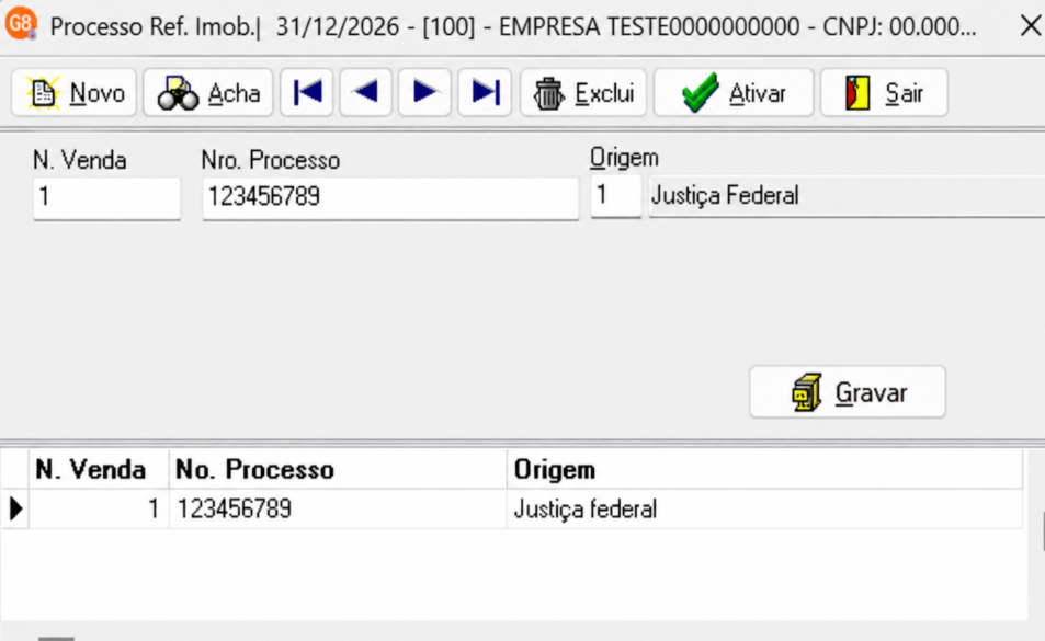Vinculação de processo referenciado na atividade imobiliária