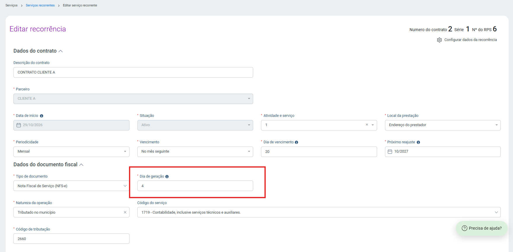 Conferência dos contratos atualizados